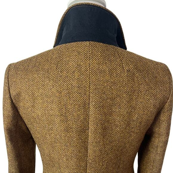 J.Crew Bristol Double Breasted Wool Herringbone Blazer Jacket Brown Size 00 - Picture 6 of 8